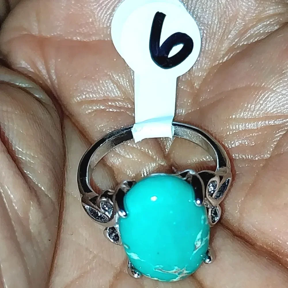 Vintage natural stone ring for women sz 6